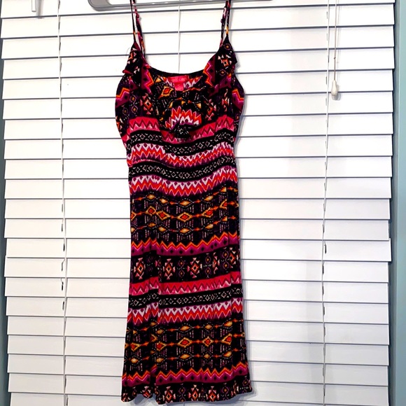 Black, Pink, Purple, Orange, and white Dress - Picture 1 of 4